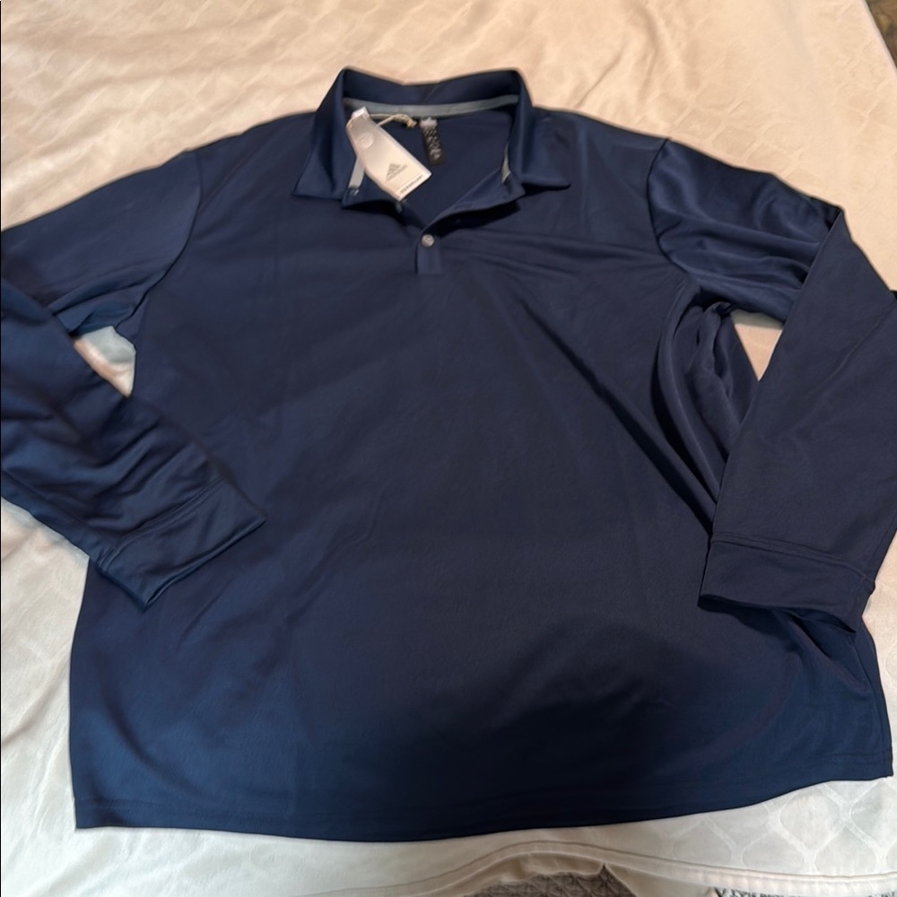Adidas Blue Polo Shirt Classic Design